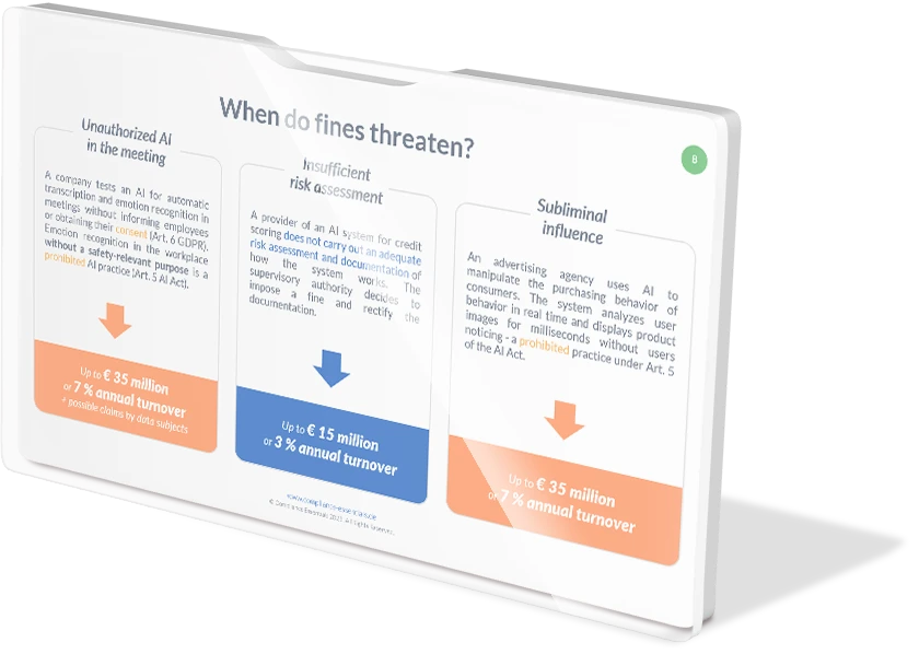 AI course sample page: fines under the AI Act