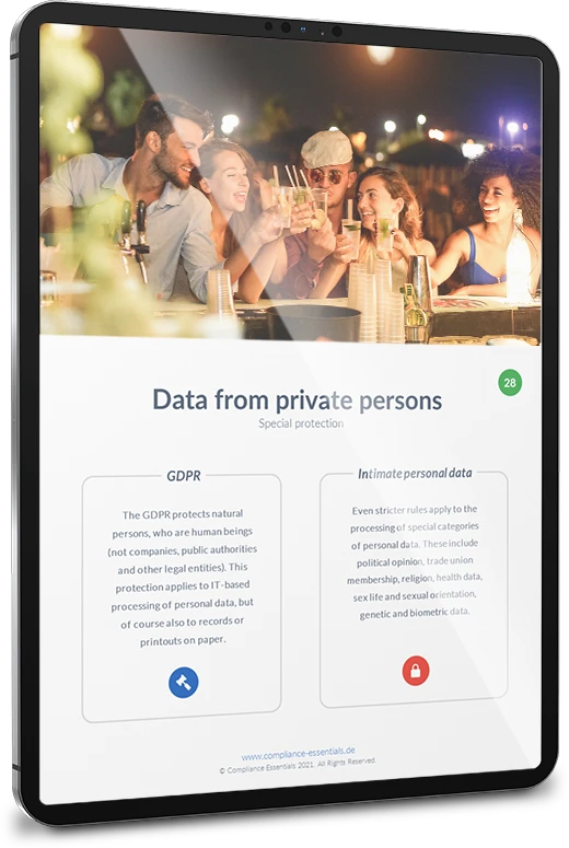 Sample pages of the data protection training