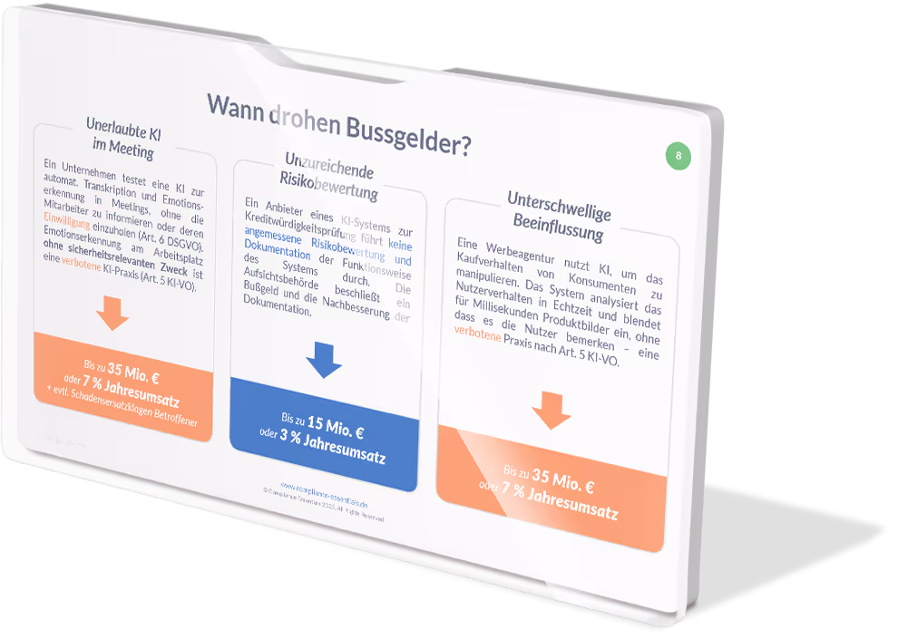 KI-Kurs-Beispielseite: Bußgelder der KI-Verordnung